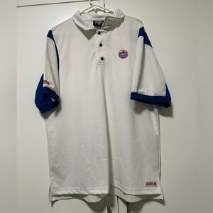 MLB NEW YORK METS Stitches Mens L White/Blue Polo Shirt